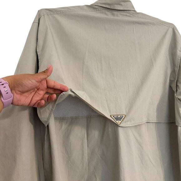 Columbia Men’s Size XL PFG Bonehead™ Long Sleeve Shirt Color Fossil Vents - Picture 6 of 12